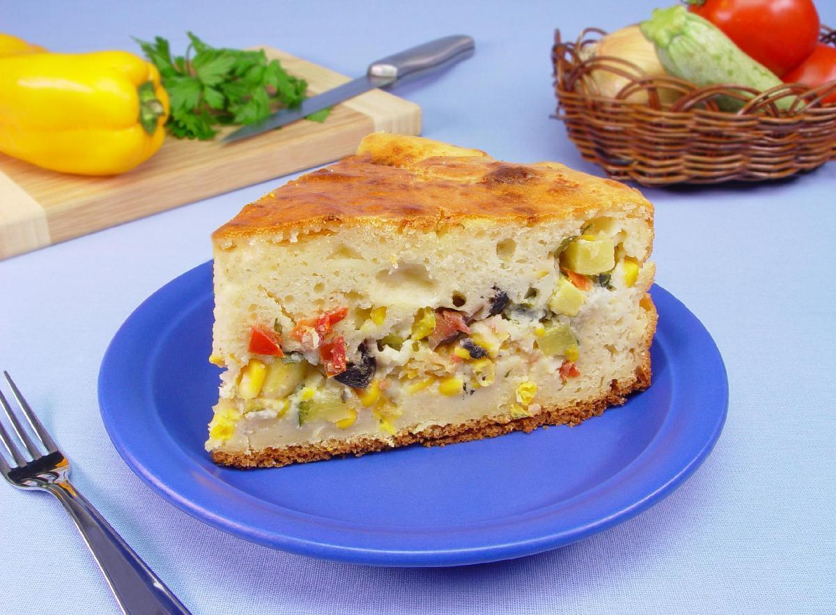 Torta colorida de legumes 
