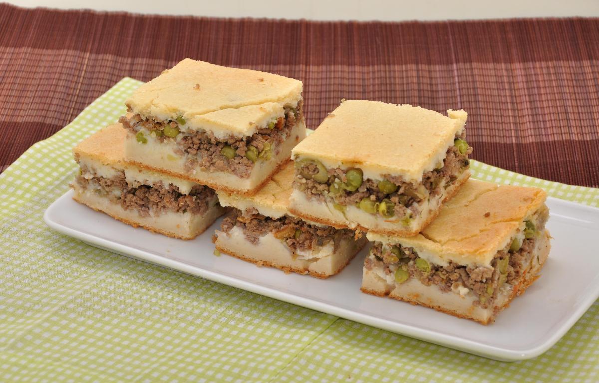 Torta de arroz com carne moída 