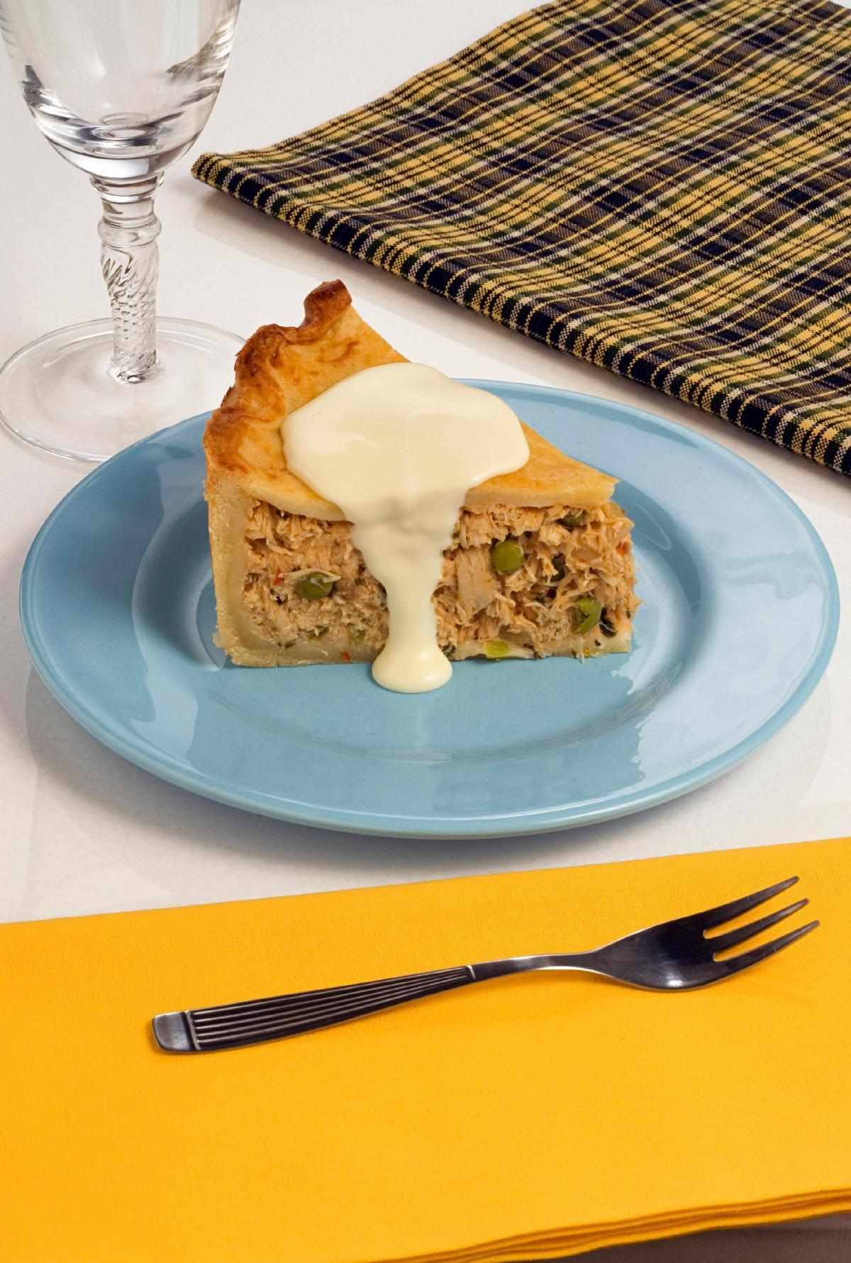 Torta de frango com ervilha 