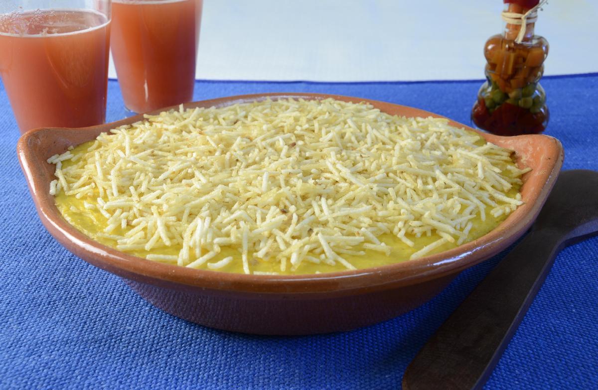 Delícia de creme de milho com camarão 