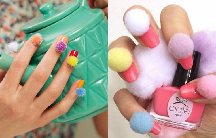 Unhas divertidas: pom-pom é a nova tendência em nail art! 