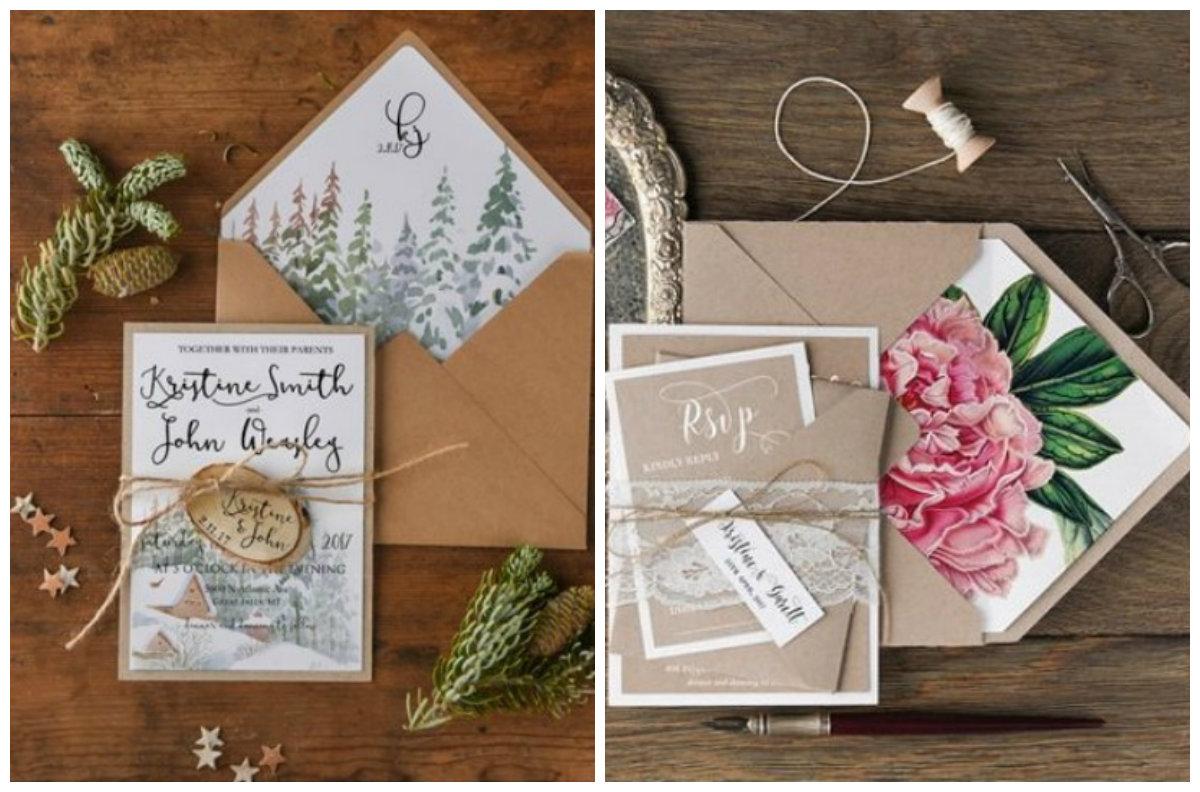 Tendência de casamento: convites com ilustração botânica 