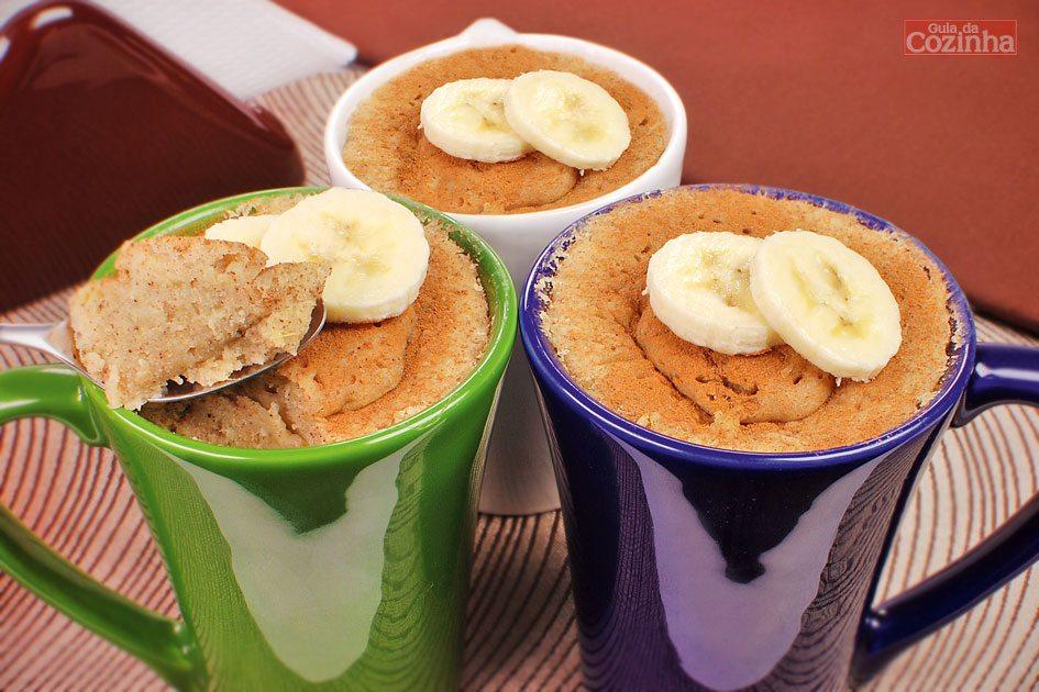 Bolo de caneca de banana 