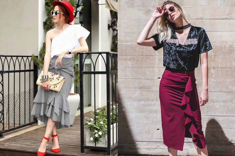 Saia midi com babados: 11 looks para te inspirar a usar o modelo 