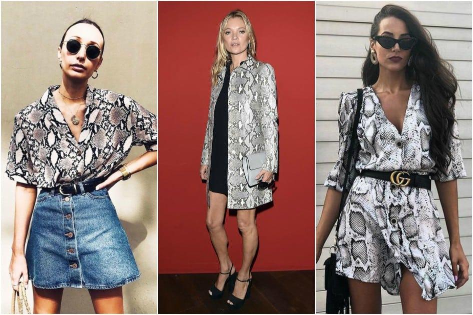 Ela apareceu nas últimas semanas de moda e segue a onda da oncinha, animal print que já promete ser tendência no verão. Veja como usar estampa de cobra para modernizar seus looks!