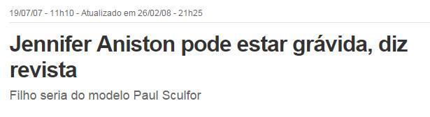 Boato de gravidez Jennifer Aniston