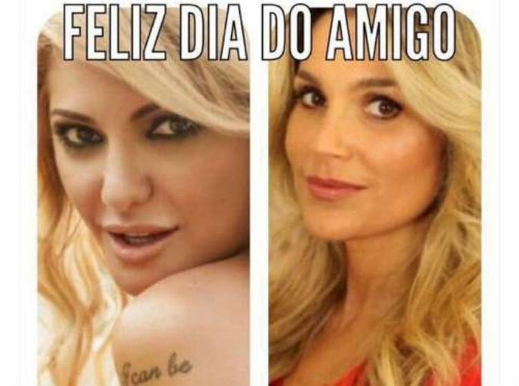 Montagem Flávia Alessandra e Antonia Fontenelle dia do amigo