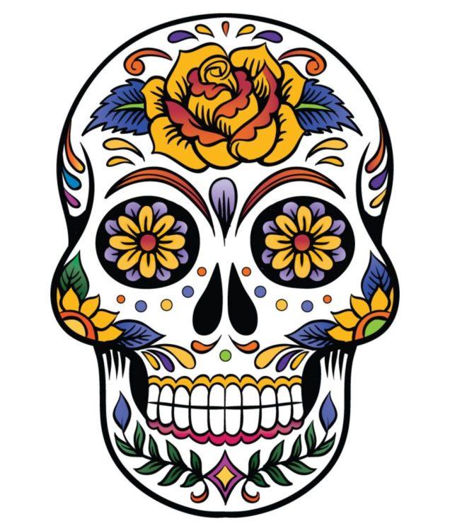 Caveira mexicana colorida
