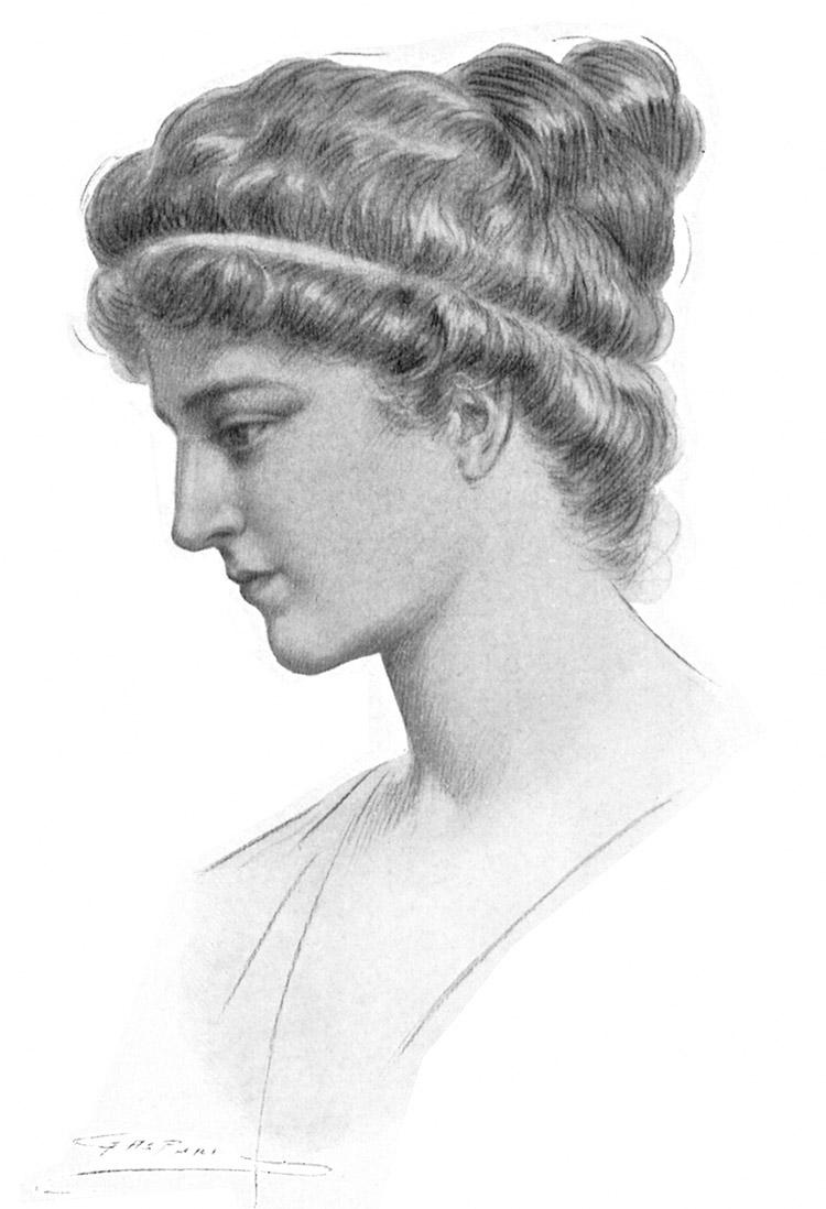 Desenho de Hipátia feito por Jules Maurice Gaspard