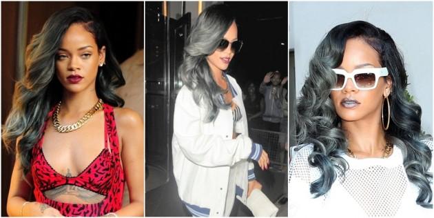 Rihanna com cabelo cinza
