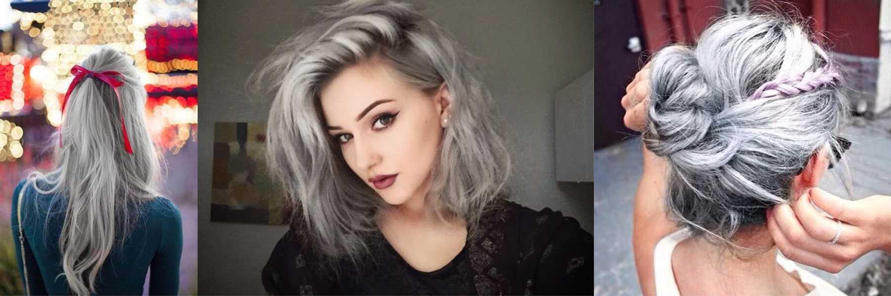 Garotas com diferntes cortes de cabelo mostram seu granny hair