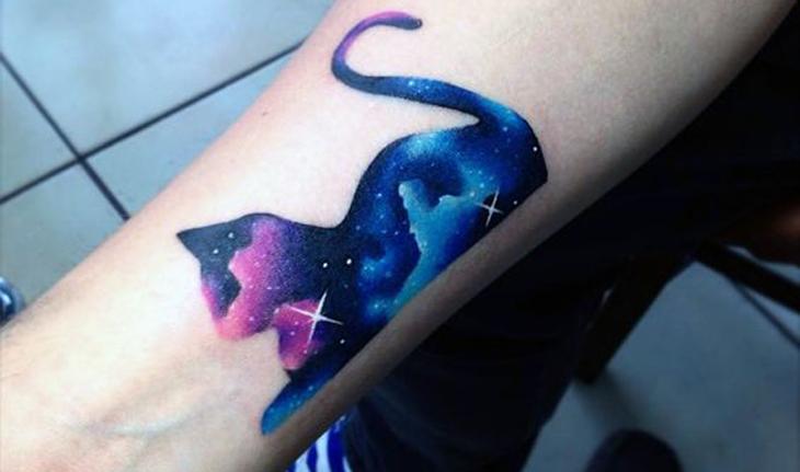tatuagem aquarela de gato