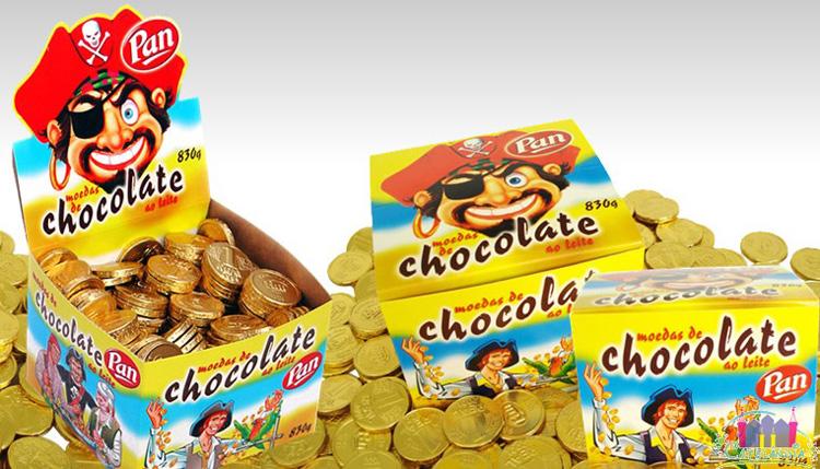 Moedinha de chocolate doces da infância