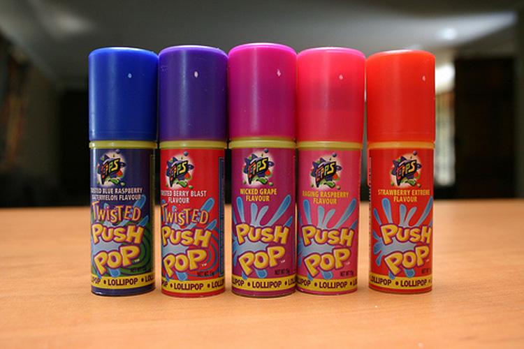 Bala push pop doces da infância