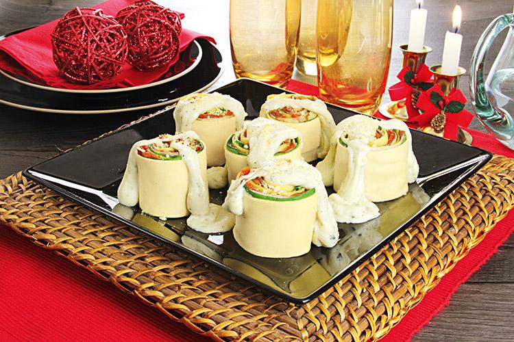 rondelli de rúcula com tomate seco