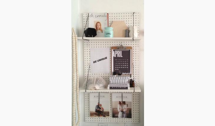pegboard na decoração prateleira simples pinterest