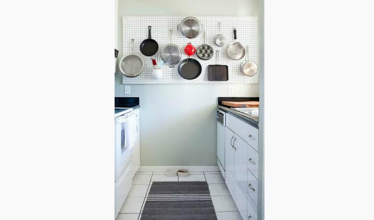 pegboard na decoração na parede cozinha pinterest