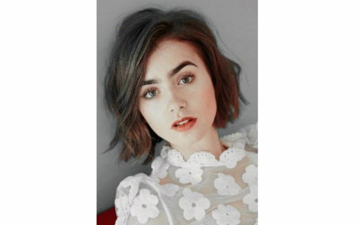 Blunt bob corte de cabelo Lilly Collins curto