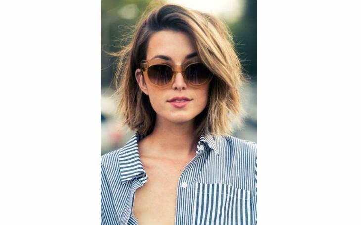 Blunt bob corte de cabelo curto listras