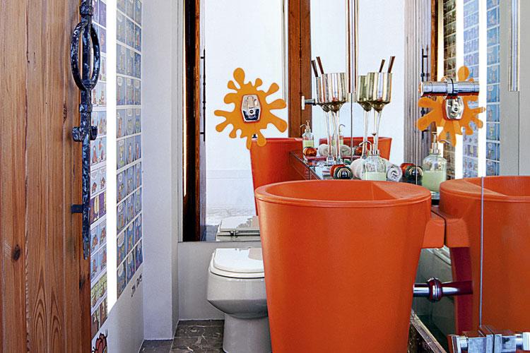 Lavabo colorido e divertido