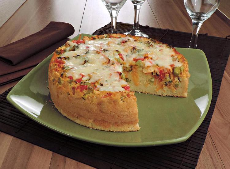 Receita de torta de arroz e legumes