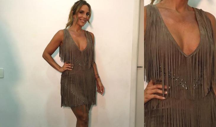 Looks de Ivete Sangalo vestido nude com franjas
