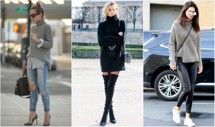 Gola alta em looks de inverno