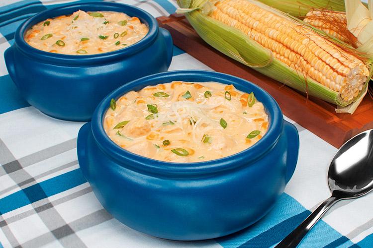 Caldo de milho com frango