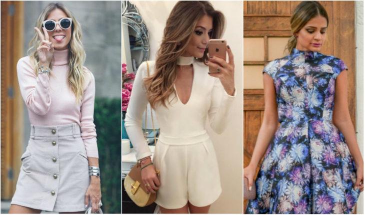 Gola alta em looks românticos