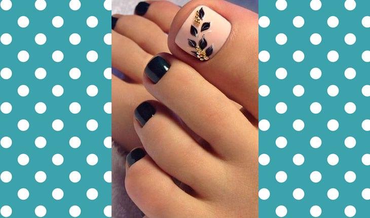 unhas do pé decoradas adesivos