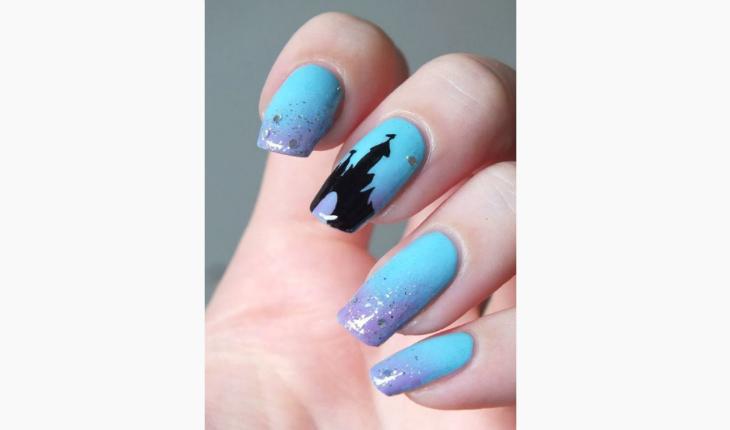 unhas decoradas da Disney castelo Cinderela Pinterest