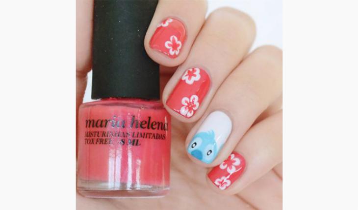 unhas decoradas da Disney Lilo e Stich Pinterest