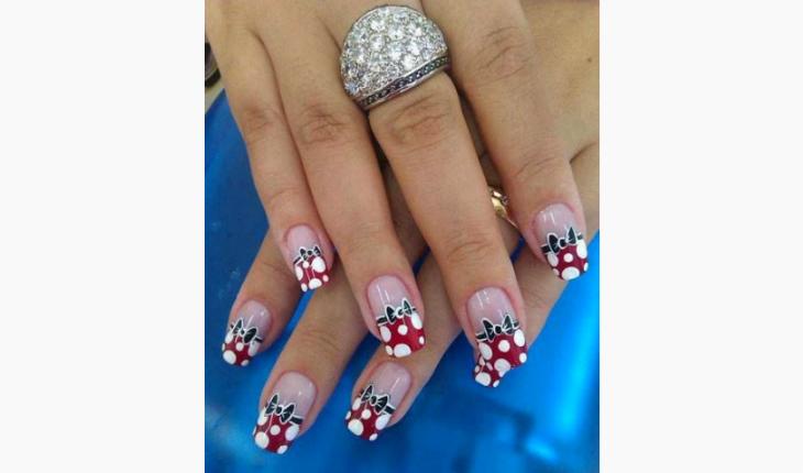 unhas decoradas da Disney francesinha Minnie pinterest