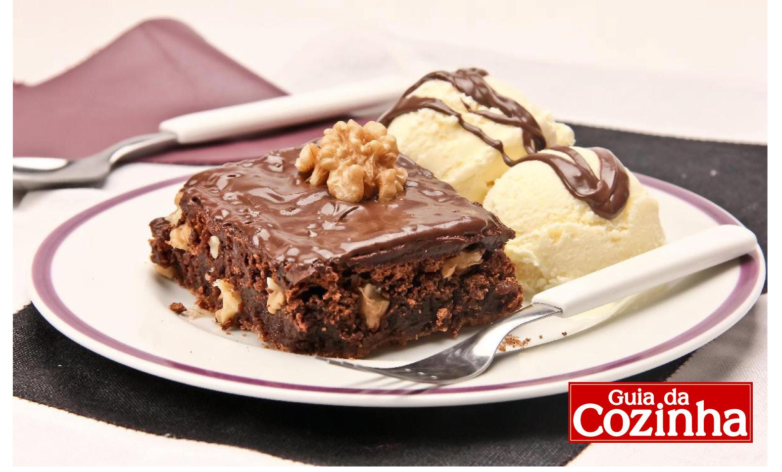 Foto com a receita de brownie de Nutella® com nozes
