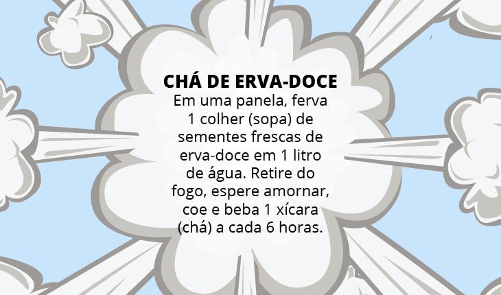 receita de chá de erva-doce para combater gases.