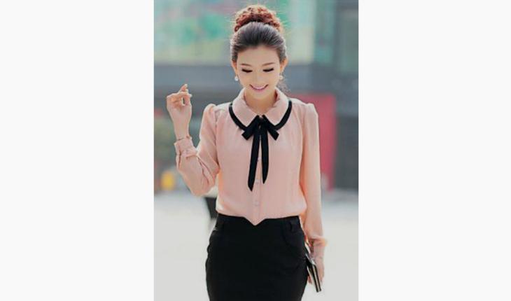 estilo girly gola laço rosa claro pinterest