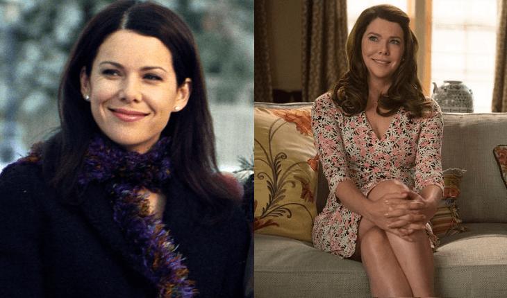 lorelai lauren graham gilmore girls antes e depois do elenco de Gilmore Girls