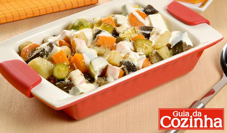Foto com a receita de picadinho vegetariano