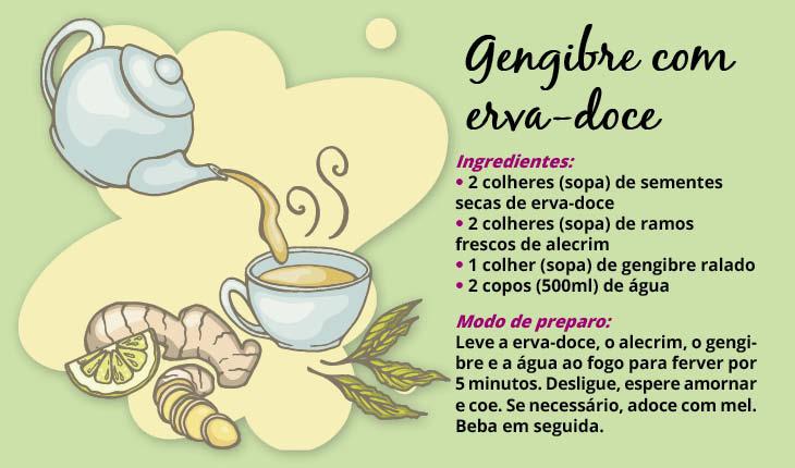 receita de chá com gengibre poderoso e outros ingredientes.