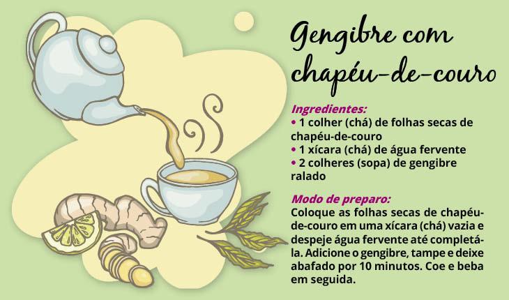 receita de chá com gengibre poderoso e outros ingredientes.