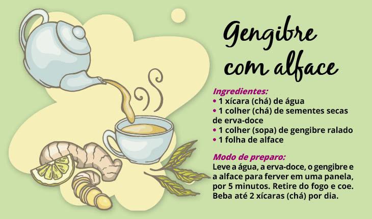 receita de chá com gengibre poderoso e outros ingredientes.