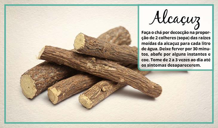 Fotomontagem com receita de remédio caseiro para rinite e sinusite com alcaçuz