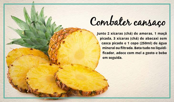Fotomontagem com receita de suco de abacaxi para combater tosse
