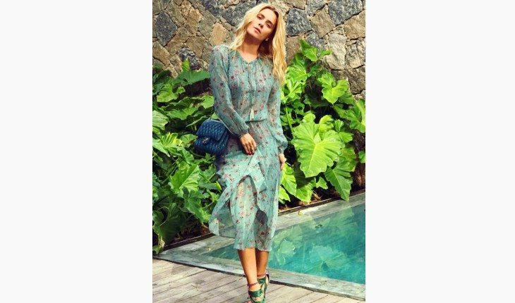 estilo de Carolina Dieckmann vestido floral fluido pinterest