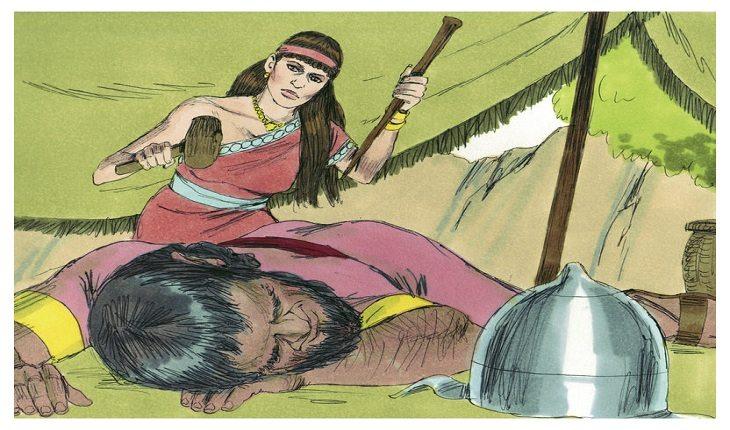 ilustração de Débora matando um soldado adversário