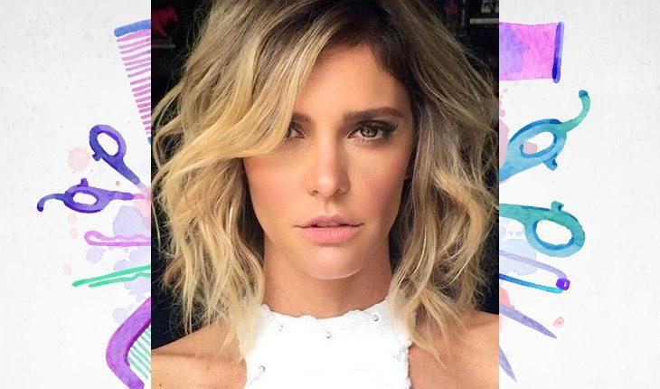 Chanel ondulado. Na foto, uma famosa com o cabelo chanel de penteado ondulado