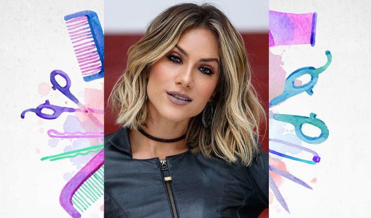 Chanel ondulado. Na foto, uma famosa com o cabelo chanel de penteado ondulado