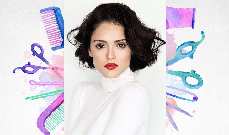 Chanel ondulado. Na foto, uma famosa com o cabelo chanel de penteado ondulado