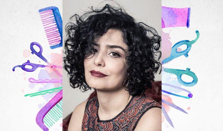 Chanel ondulado. Na foto, uma famosa com o cabelo chanel de penteado cacheado