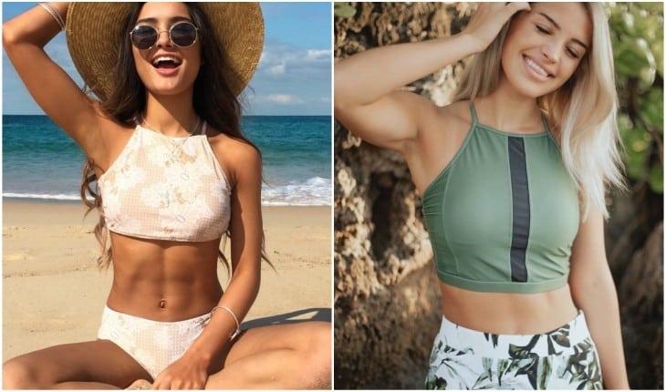 Inspire-se no decote halter, que voltou com tudo nos biquínis, top cropped e vestidos